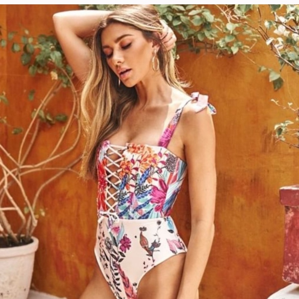 SOAH Victoria White Floral One Piece Swimsuit